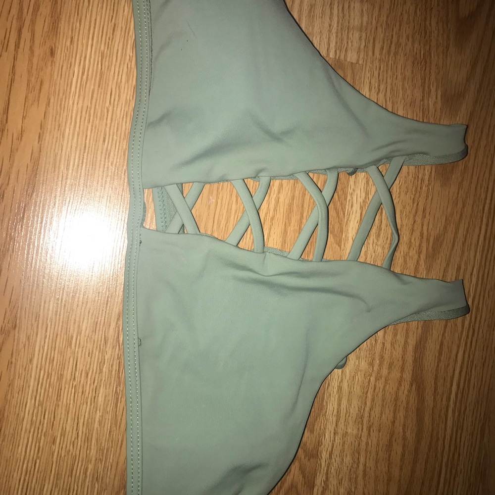 olive green swimsuit top